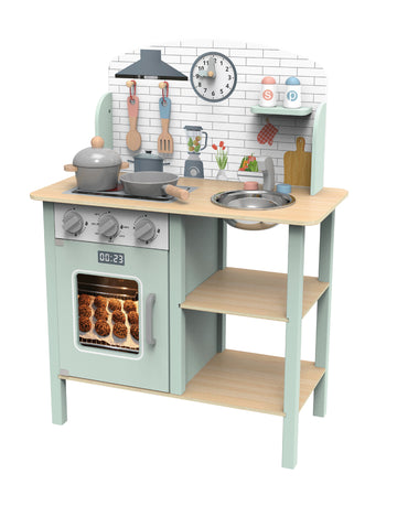 Pastel Green Wooden Kitchen