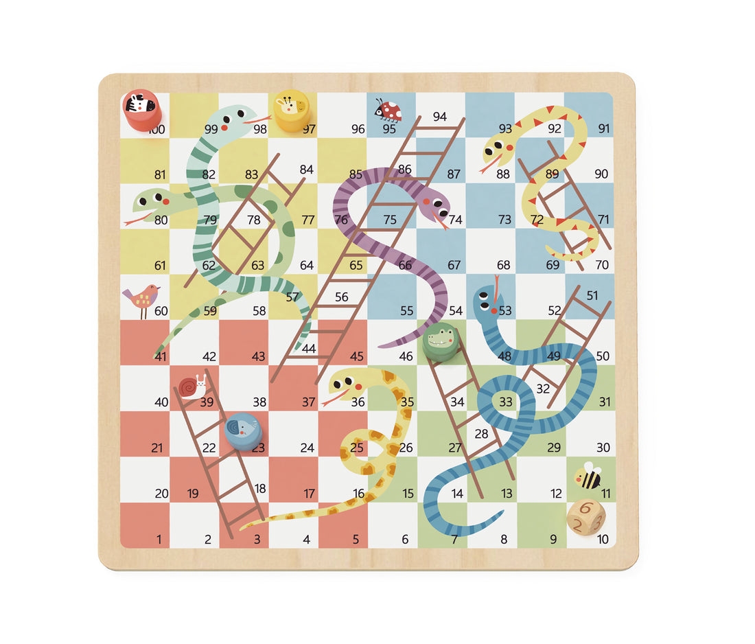 Wooden Ludo & Snakes and Ladders Game Set