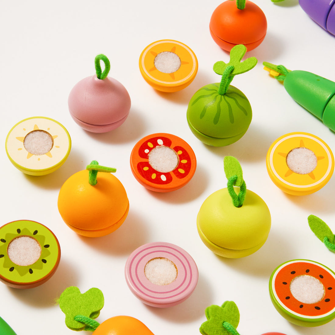 12 Piece Wooden Fruit & Veggie Set