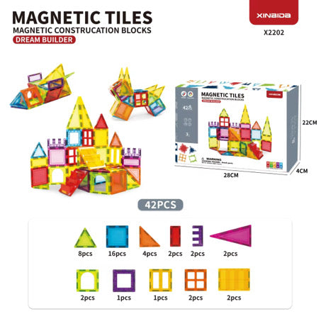 Magnetic Tiles - 42 pieces