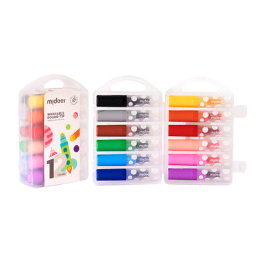 Round Tip Washable Marker - 12 Pieces