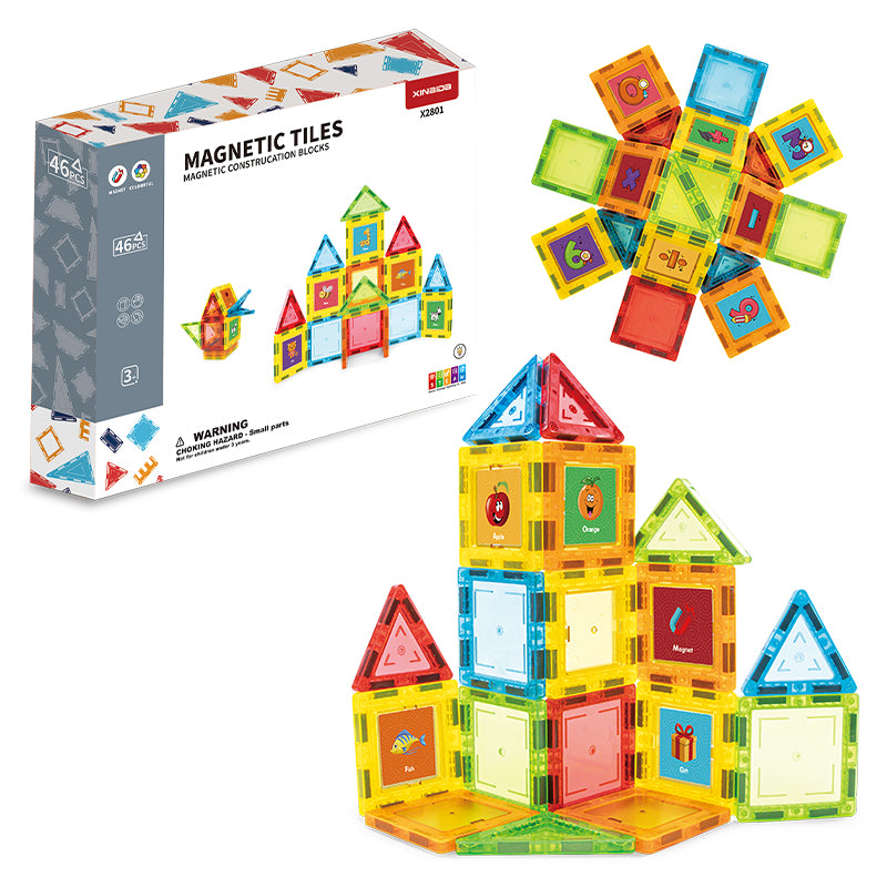 46 Piece Magnetic Tiles