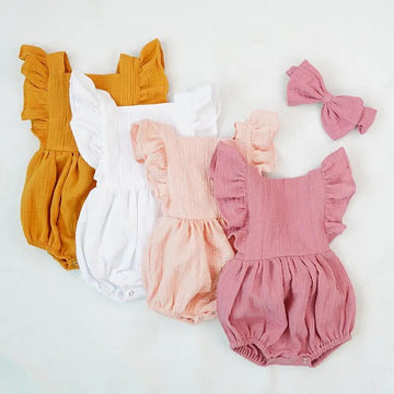 Ruffles Romper With Headband