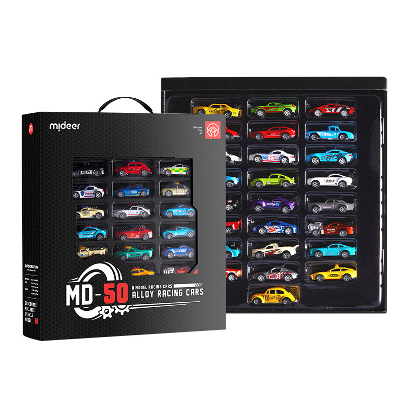 50 Piece Pull-Back Alloy Racing Cars Set