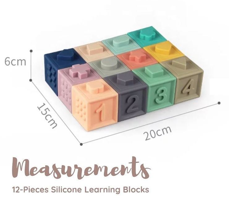 12 Piece Silicone Learning Blocks