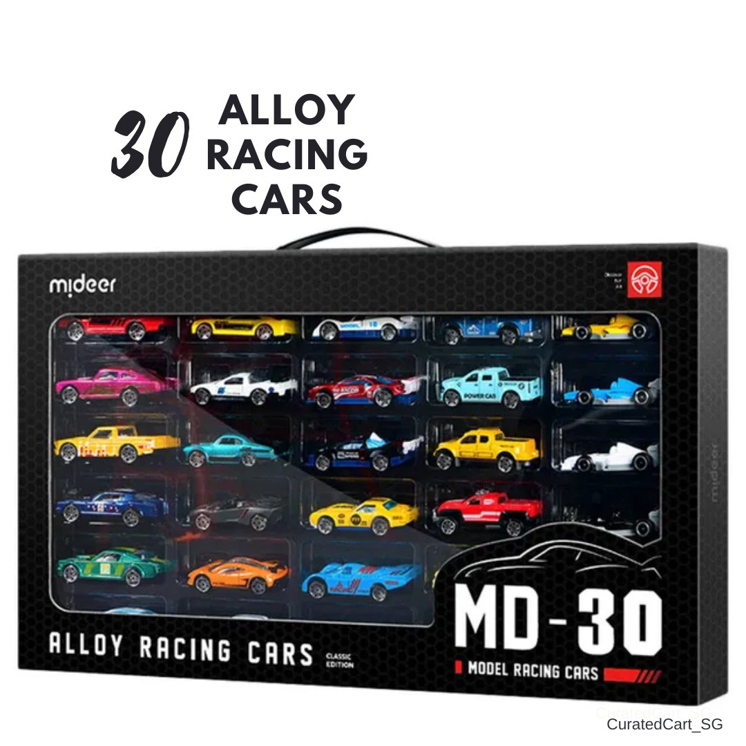 30 Piece Pull-Back Alloy Racing Cars Set