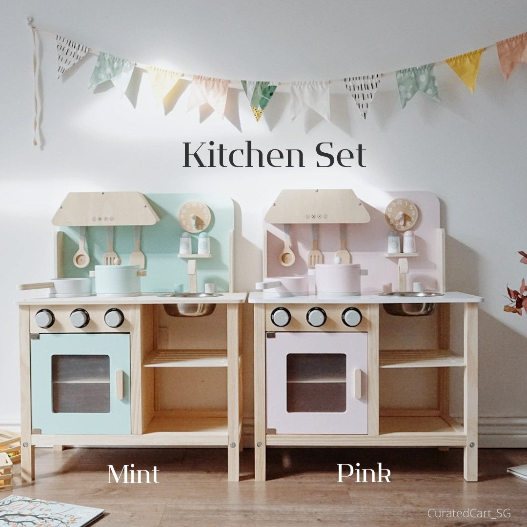 Pastel Wooden Kitchen Play Set