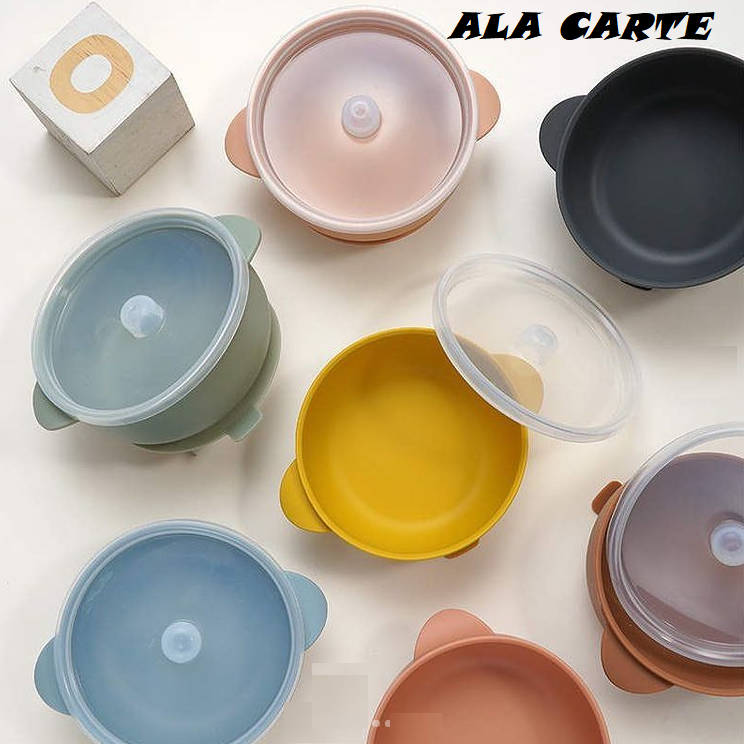 Silicone Suction Bowl with lid