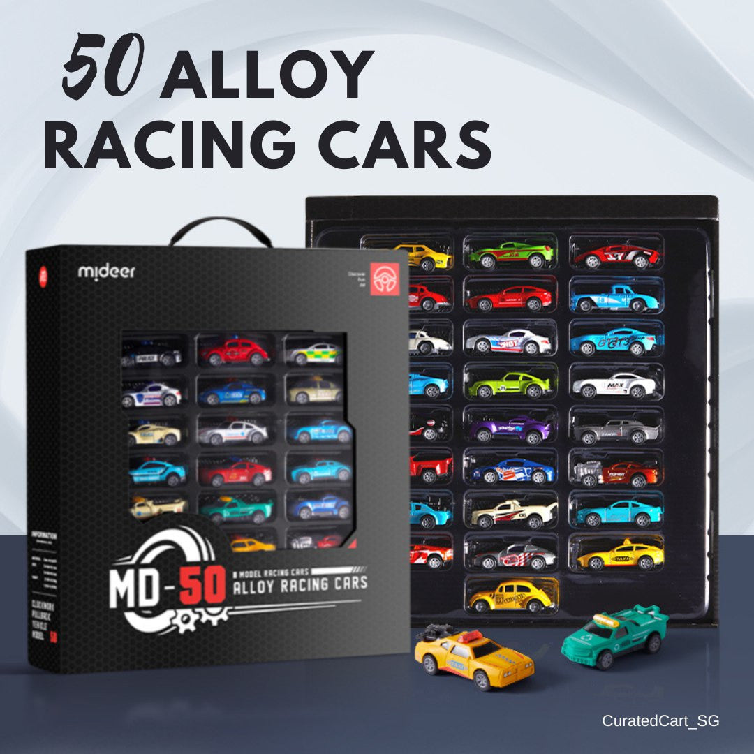 50 Piece Pull-Back Alloy Racing Cars Set