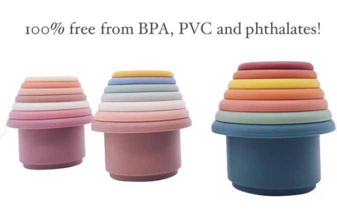 Large Stackable Cups 7 Piece Stackable Cups Set
