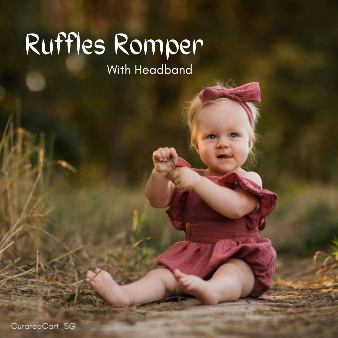 Ruffles Romper With Headband