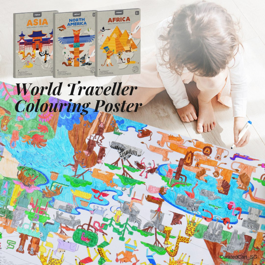 World Traveller Colouring Poster