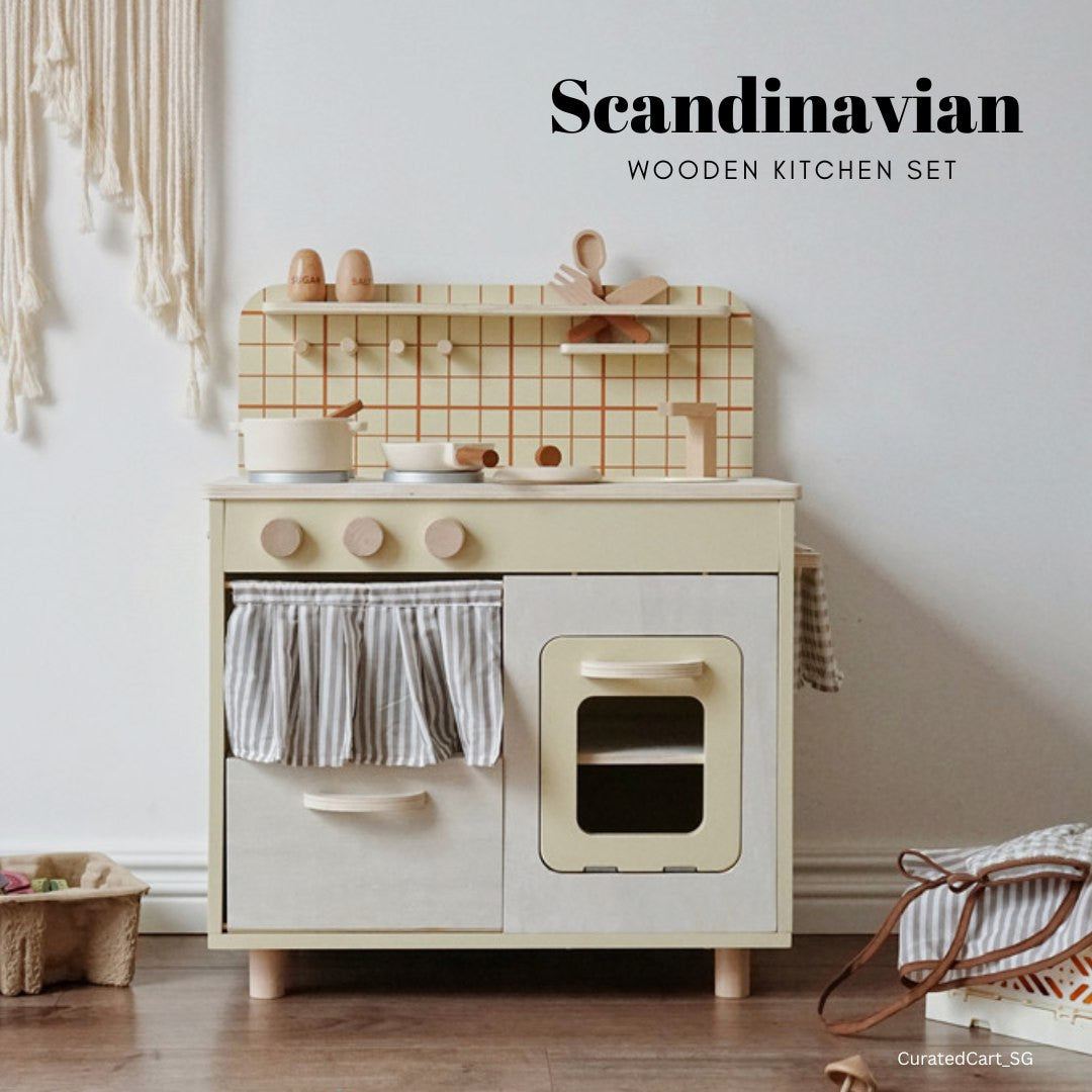 Scandinavian Wooden Kitchen Play Set