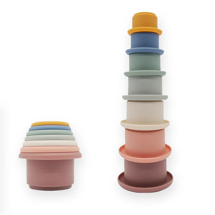 Square Stackable Cup 7 Piece Stackable Cups Set